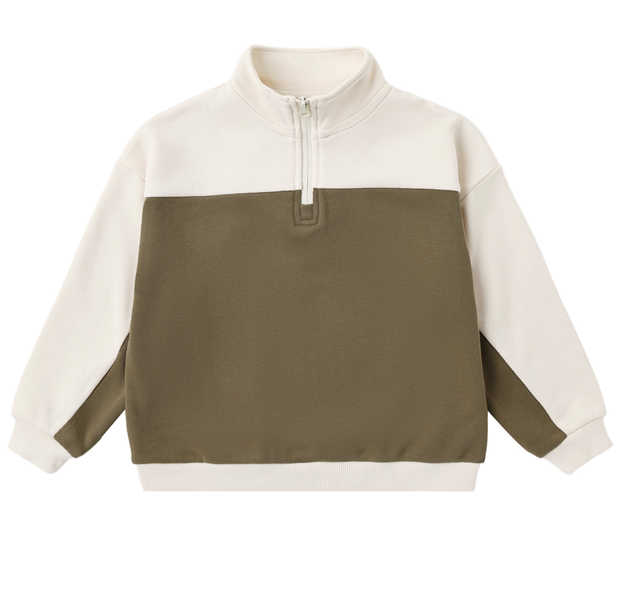 QUARTER ZIP CREW OLIVE