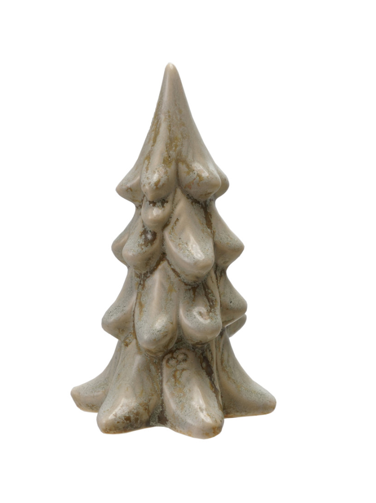 Stoneware Tree, Reactive Glaze, Light Green