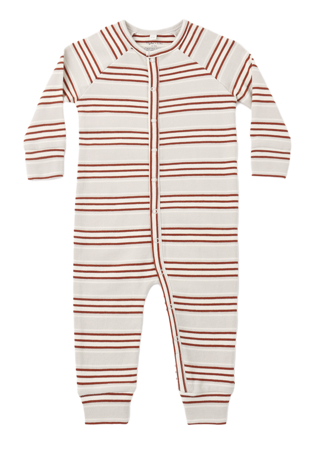 ORGANIC LONG JOHN PAJAMAS HOLIDAY STRIPE
