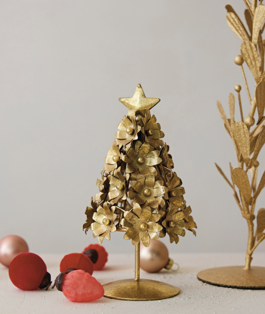 Metal Flowers Christmas Tree with Star