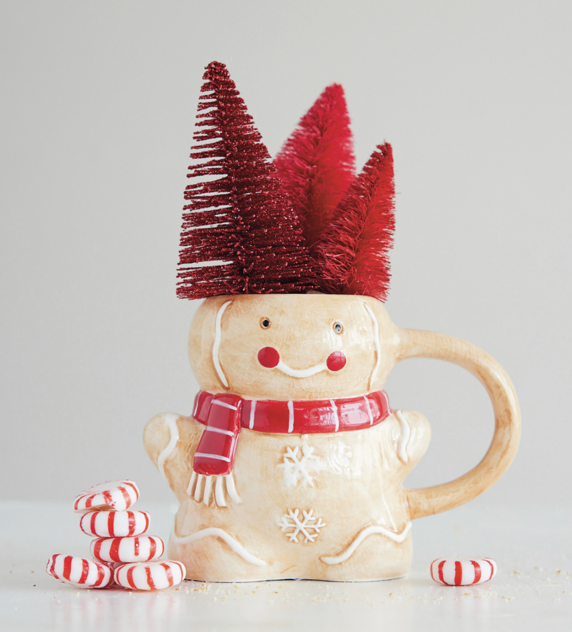 10 oz. Hand-Painted Ceramic Gingerbread Shaped Mug