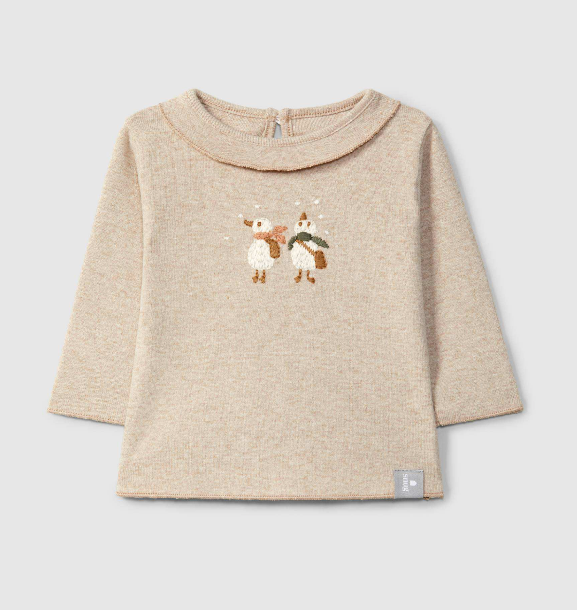 Snowy Duck Frill Collar Shirt