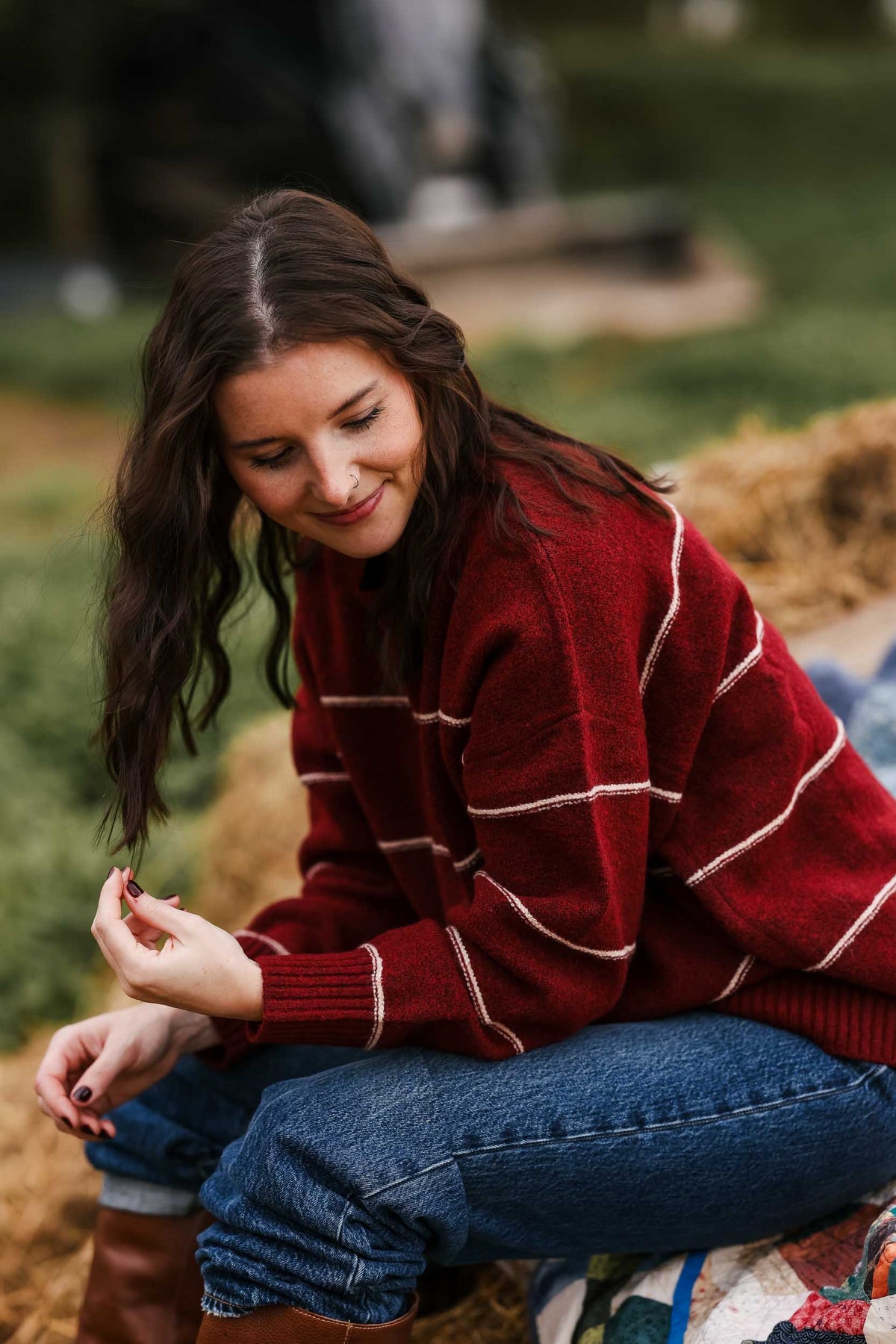 FALL FEST STRIPE PULLOVER- FINAL SALE