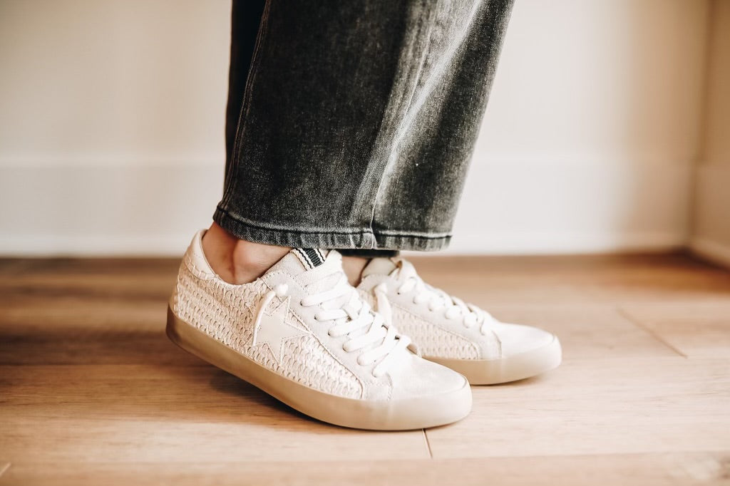 PAULA BONE WOVEN SNEAKER