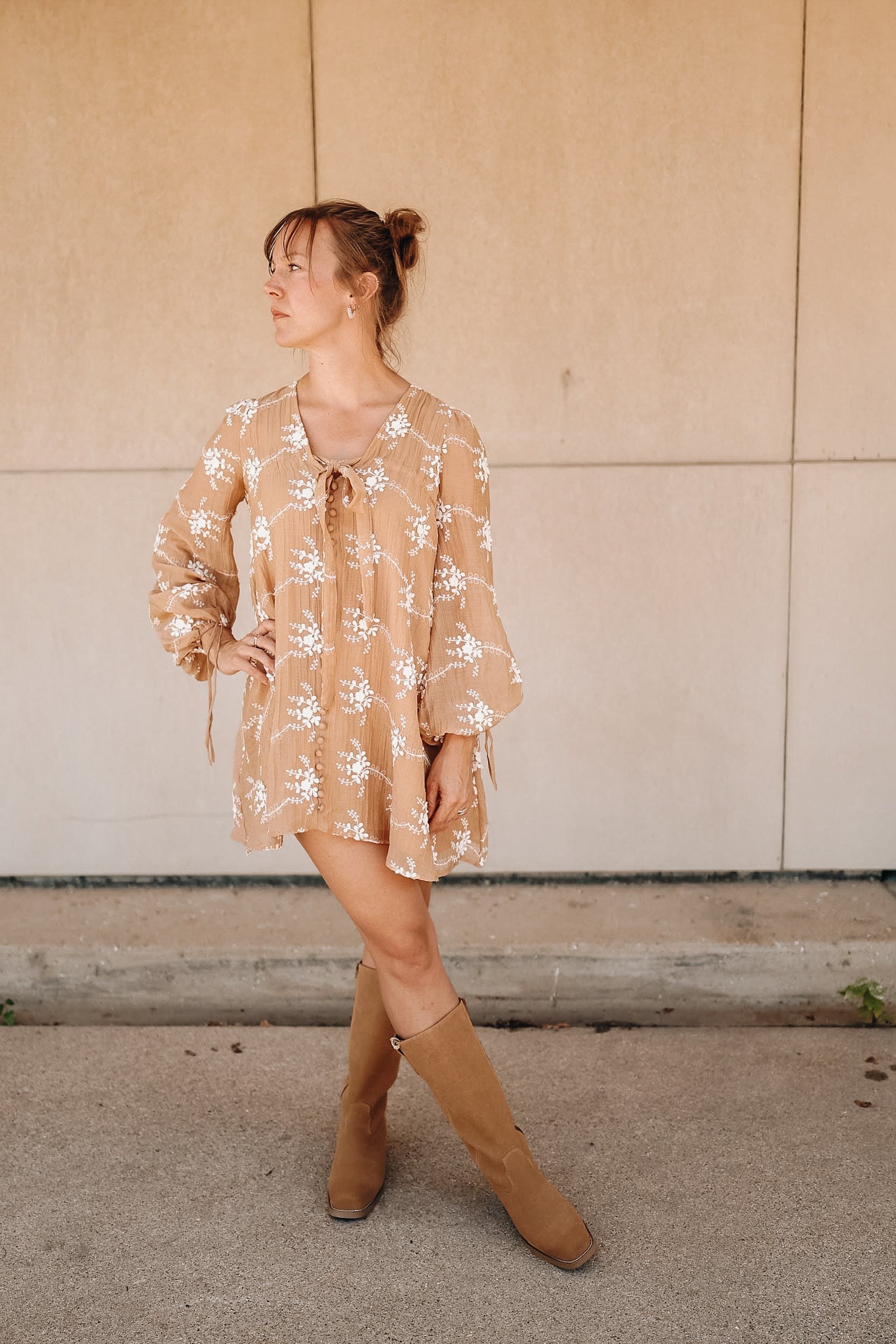 HIT THE ROAD RUNNING EMBROIDERED DRESS