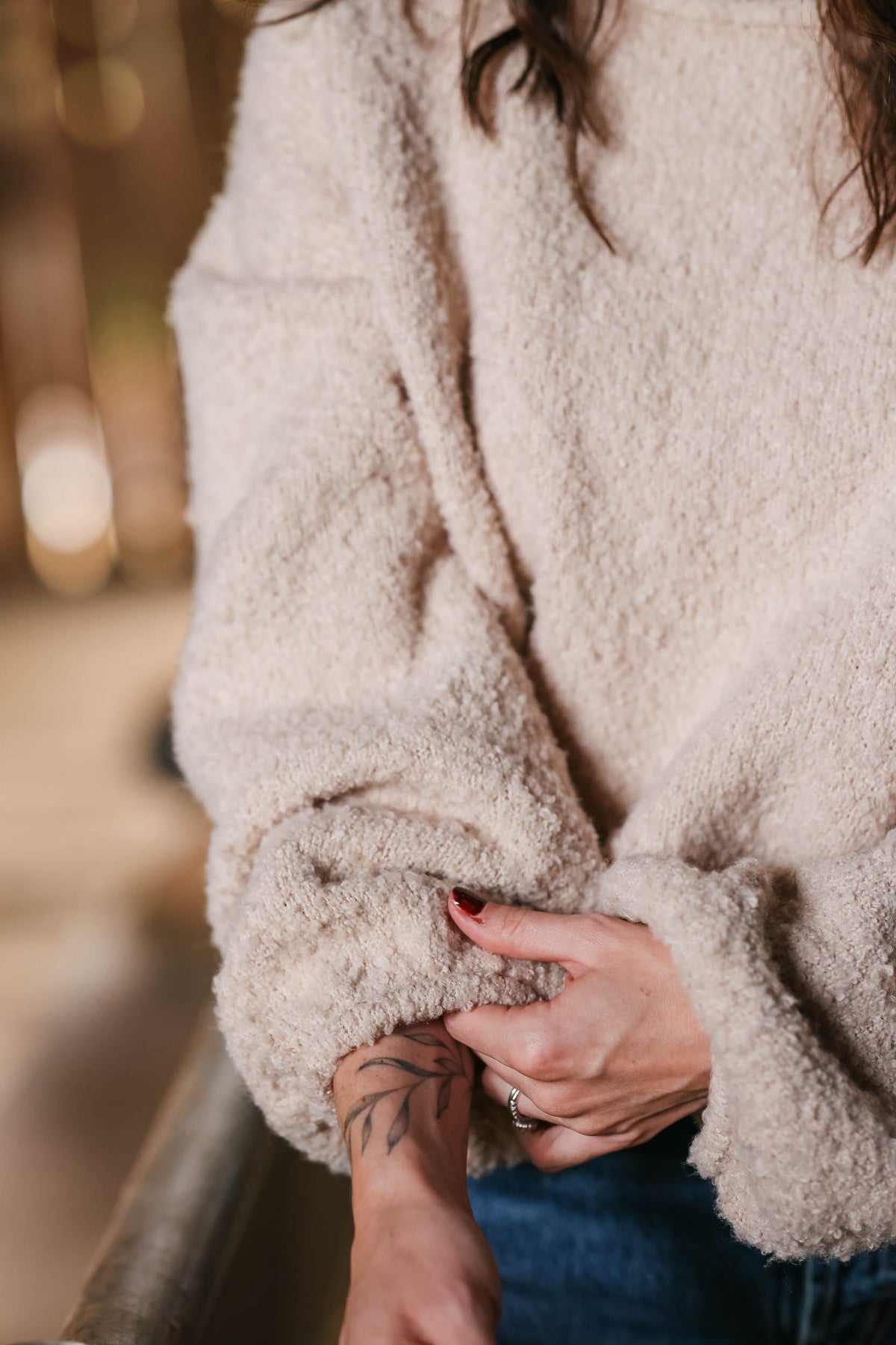 FALL FEST FUZZY BALLOON SLEEVE PULLOVER- FINAL SALE
