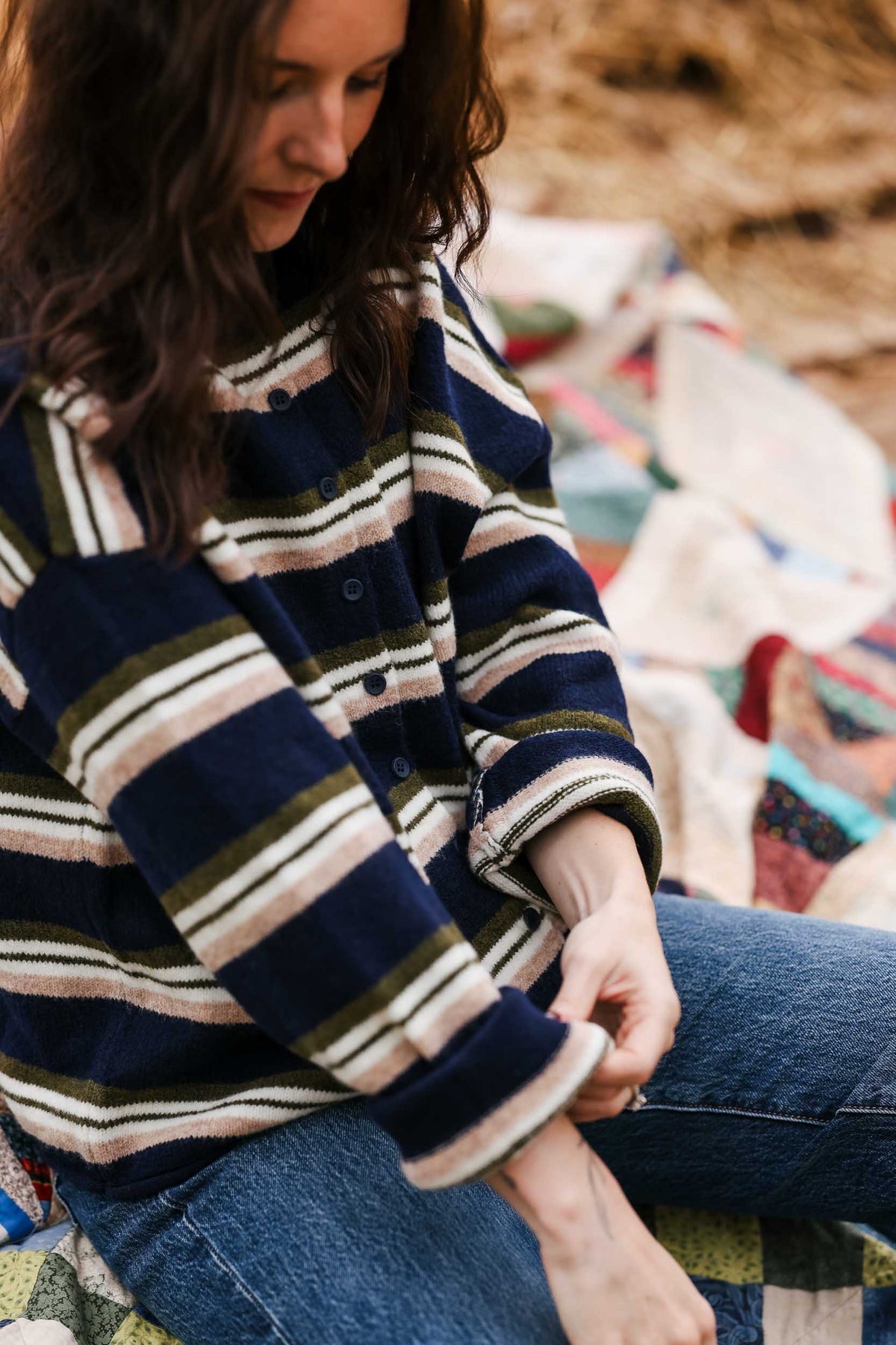 FALL FEST THICK STRIPED CARDIGAN- FINAL SALE