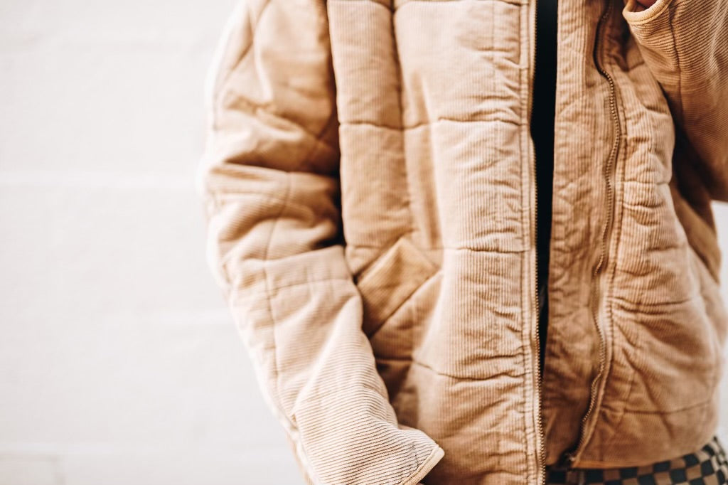 QUILTED CORDUROY PUFFER JACKET