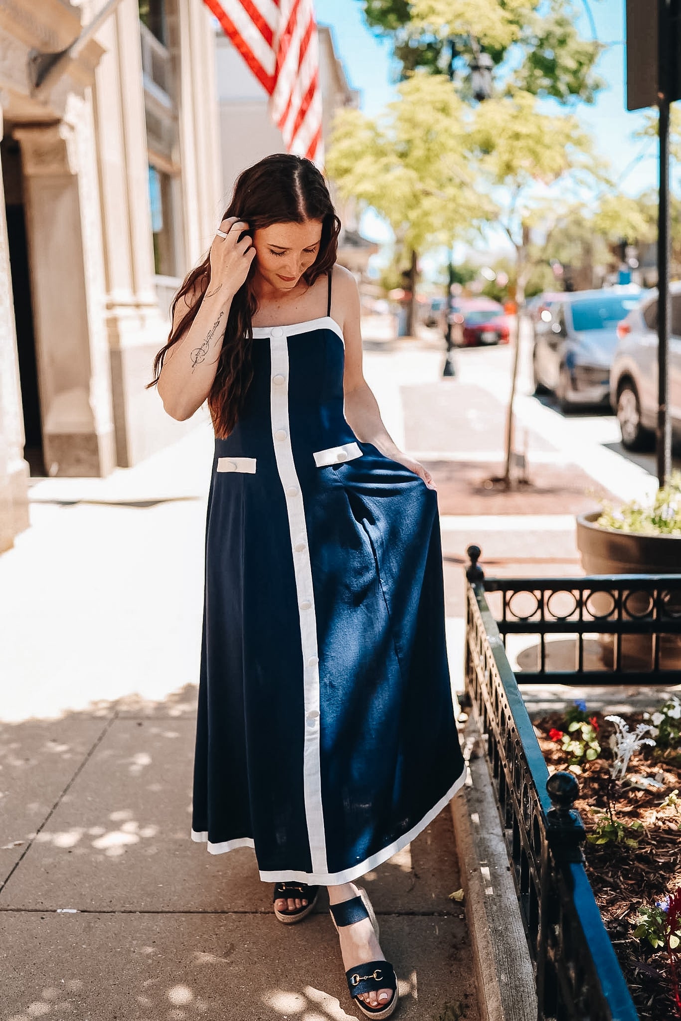 MARIA CONTRAST MIDI DRESS