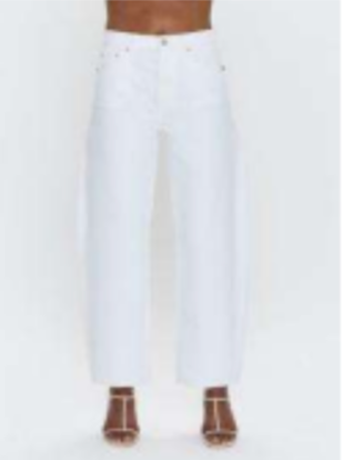 WES VIVID WHITE HIGH RISE BARREL JEAN SS'25