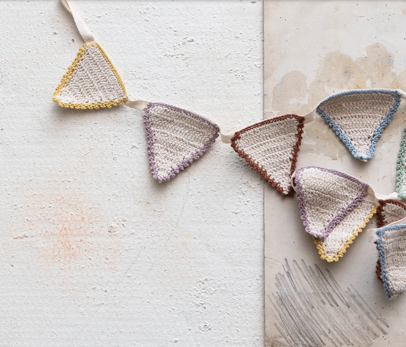 Cotton Crochet Pennant Garland