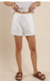 COASTAL CALM LINEN PLEATED SHORT