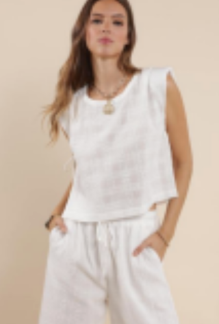 SALT AIR MUSCLE CROP TOP W SIDE TIES