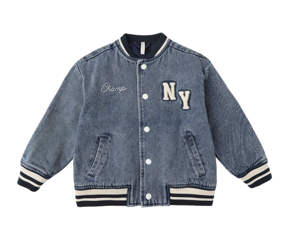 VARSITY JACKET || INDIGO DENIM