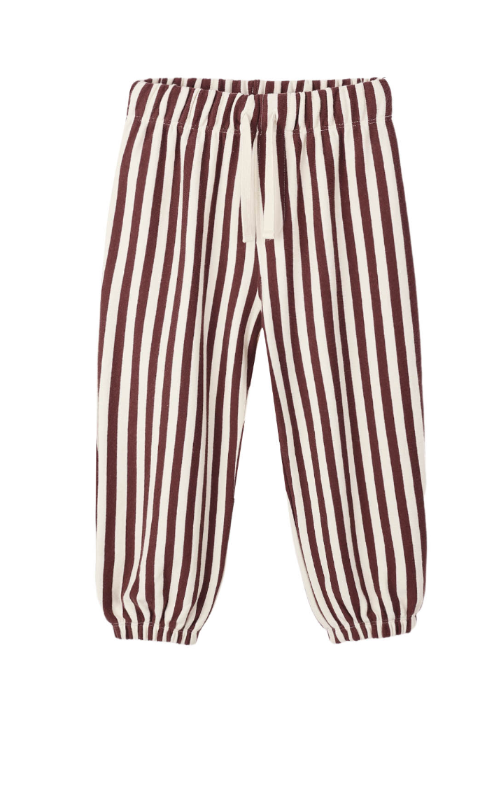 RELAXED JOGGER || BURGUNDY STRIPE
