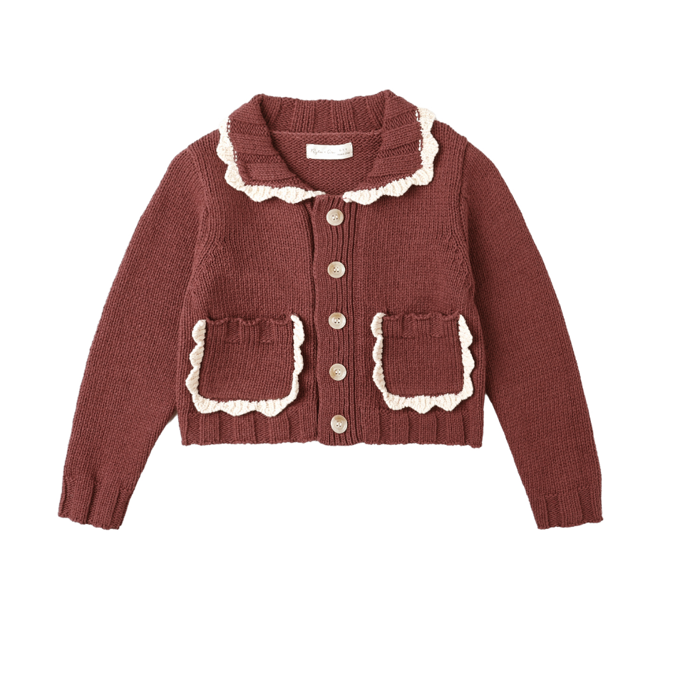 COLLARED CARDIGAN || BURGUNDY