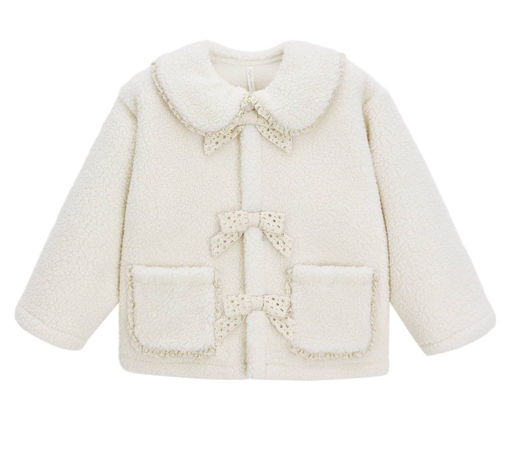 SHEARLING COLLARED COAT || NATURAL