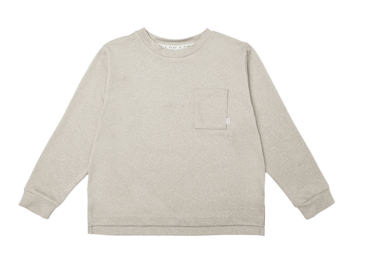 LONG SLEEVE POCKET TEE || HEATHERED STONE