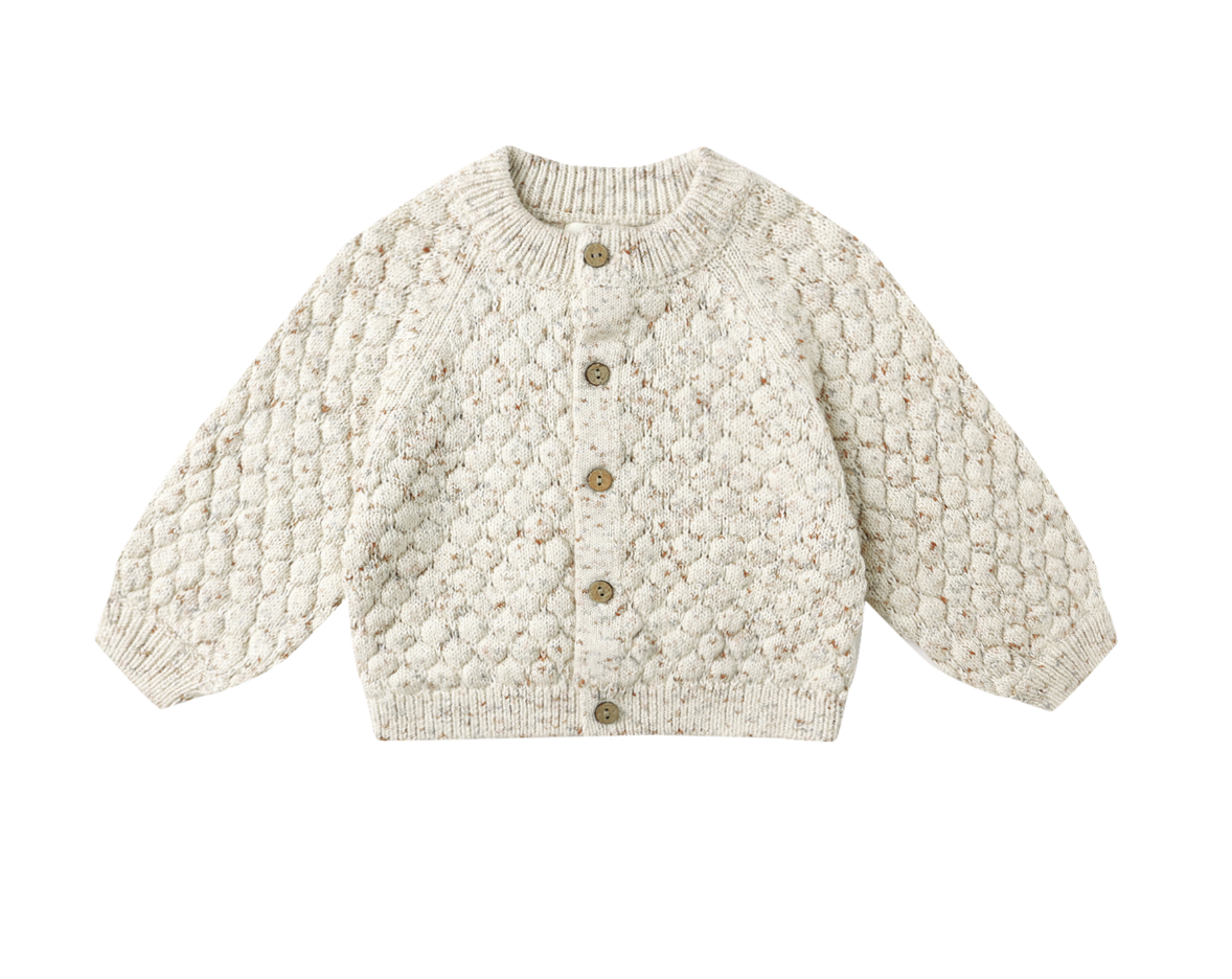 BUBBLE KNIT CARDIGAN || NATURAL CONFETTI