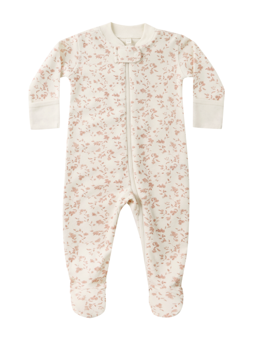 ZIP LONG SLEEVE SLEEPER FOOTIE || FRENCH GARDEN