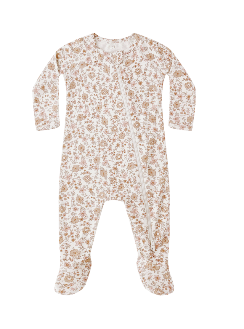BAMBOO ZIP FOOTIE || BLOOM