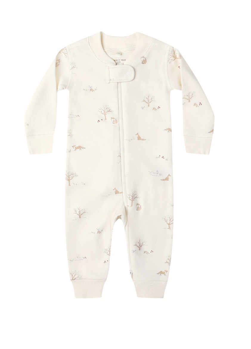 ZIP LONG SLEEVE SLEEPER || FOX LAND