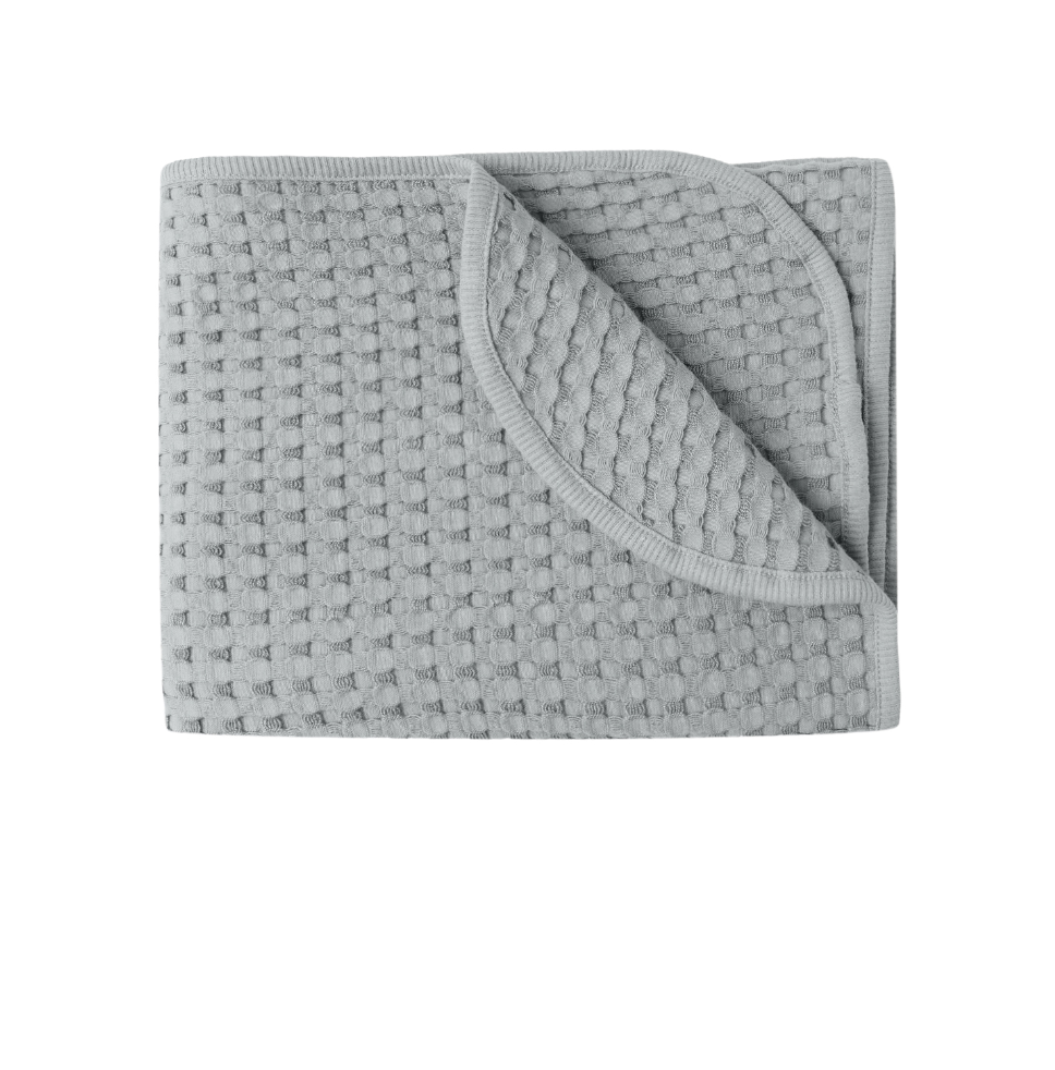 WAFFLE BABY BLANKET || STEEL BLUE