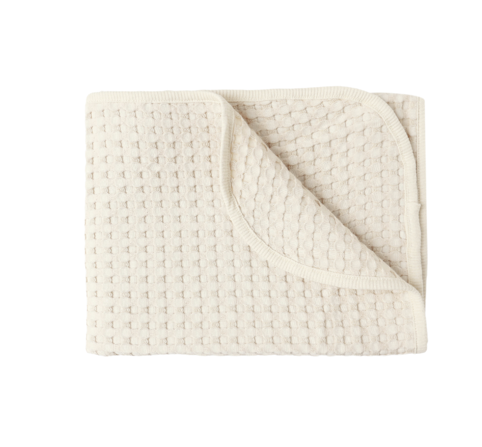 WAFFLE BABY BLANKET || NATURAL