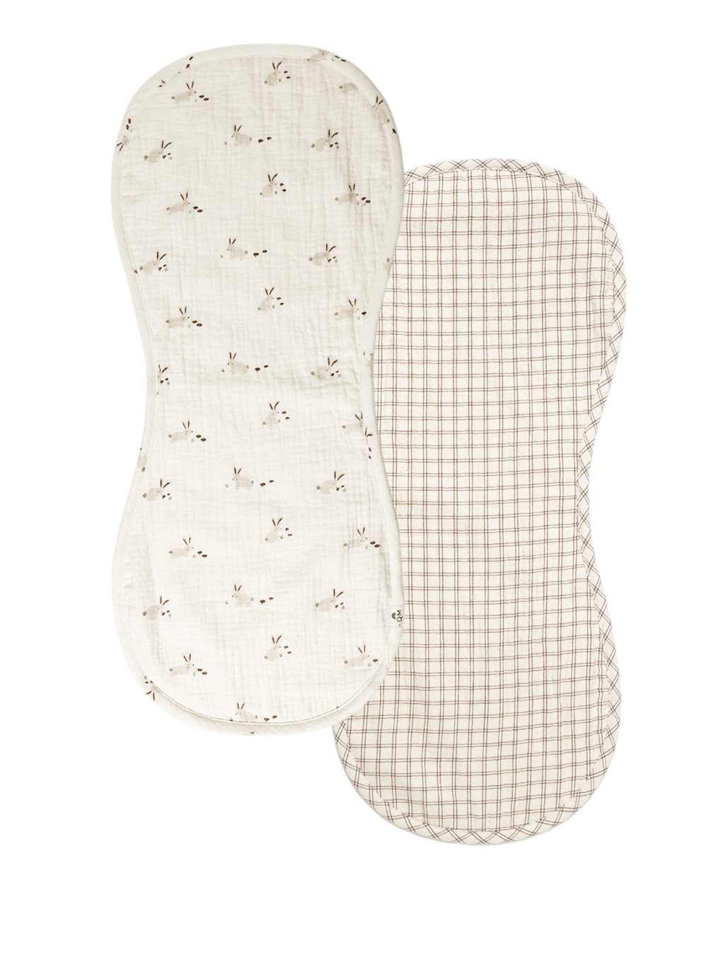 BURP CLOTH, 2 PACK || BUNNIES, CEDAR CHECK