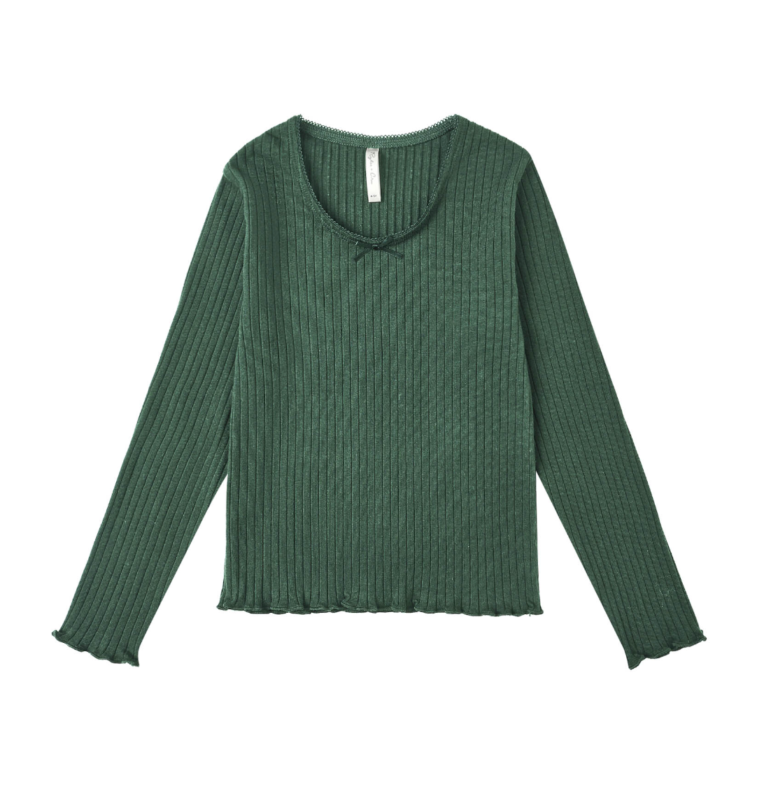 RIBBED LONG SLEEVE || GREEN