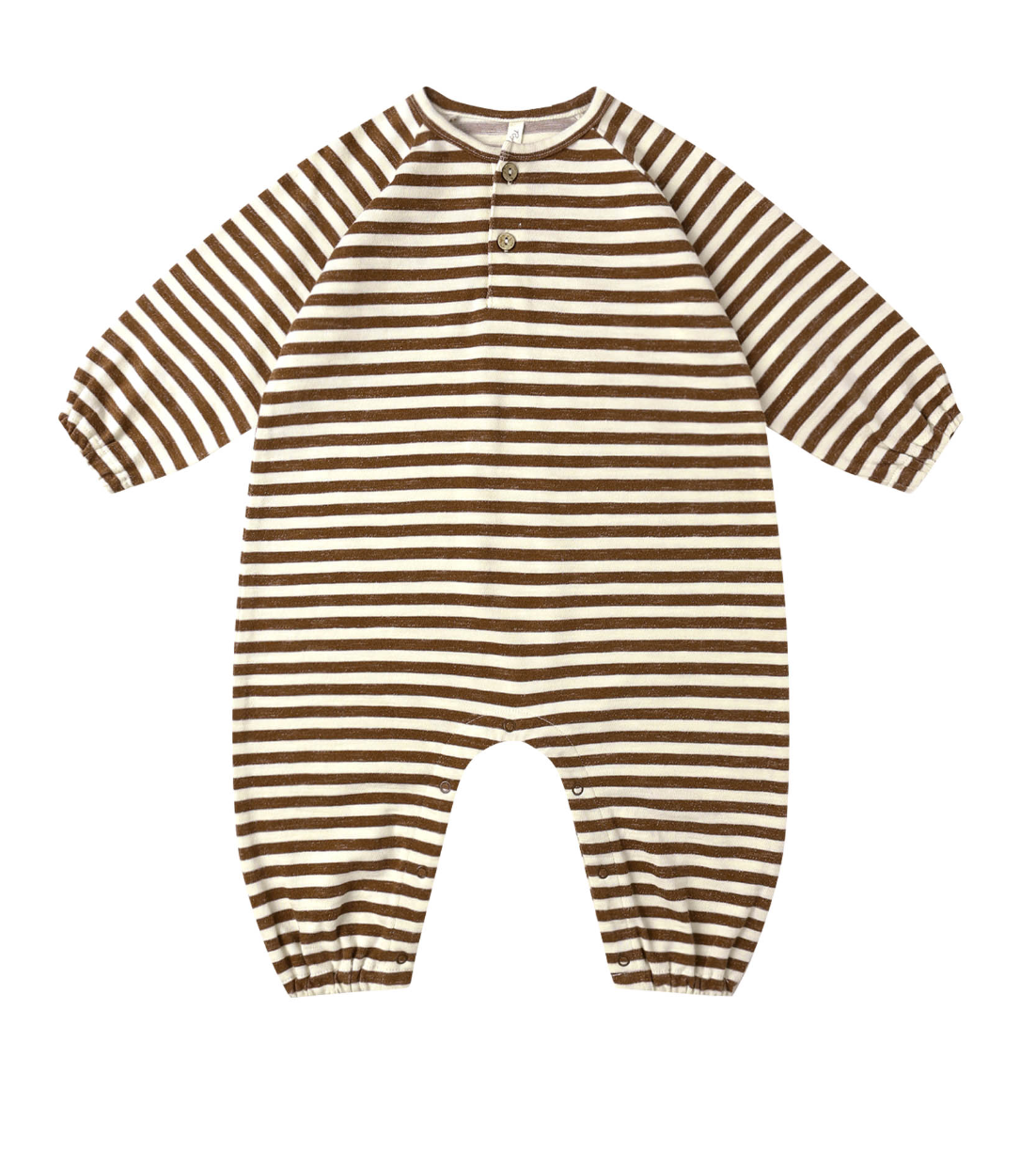 HENLEY JUMPSUIT || BROWN STRIPE