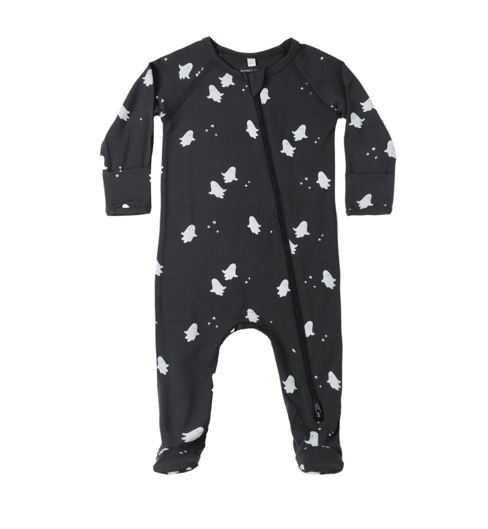 BAMBOO ZIP FOOTIE || GHOSTS