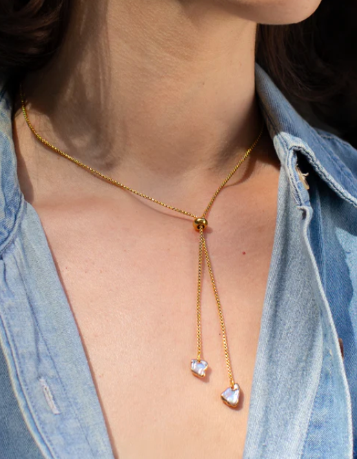 PEARL OF THE PARTY BOLO NECKLACE