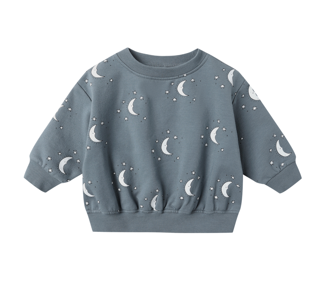 RELAXED FLEECE SWEATSHIRT || SILVER MOONS