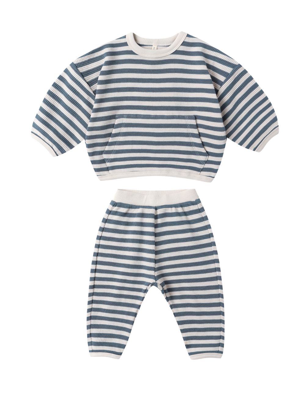 WAFFLE SLOUCH SET || OCEAN STRIPE
