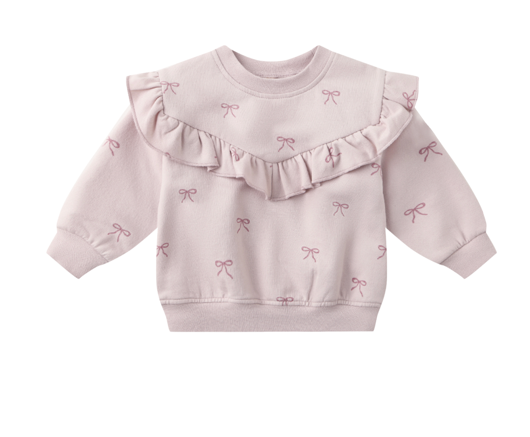 RUFFLE FLEECE SWEATSHIRT || BOWS
