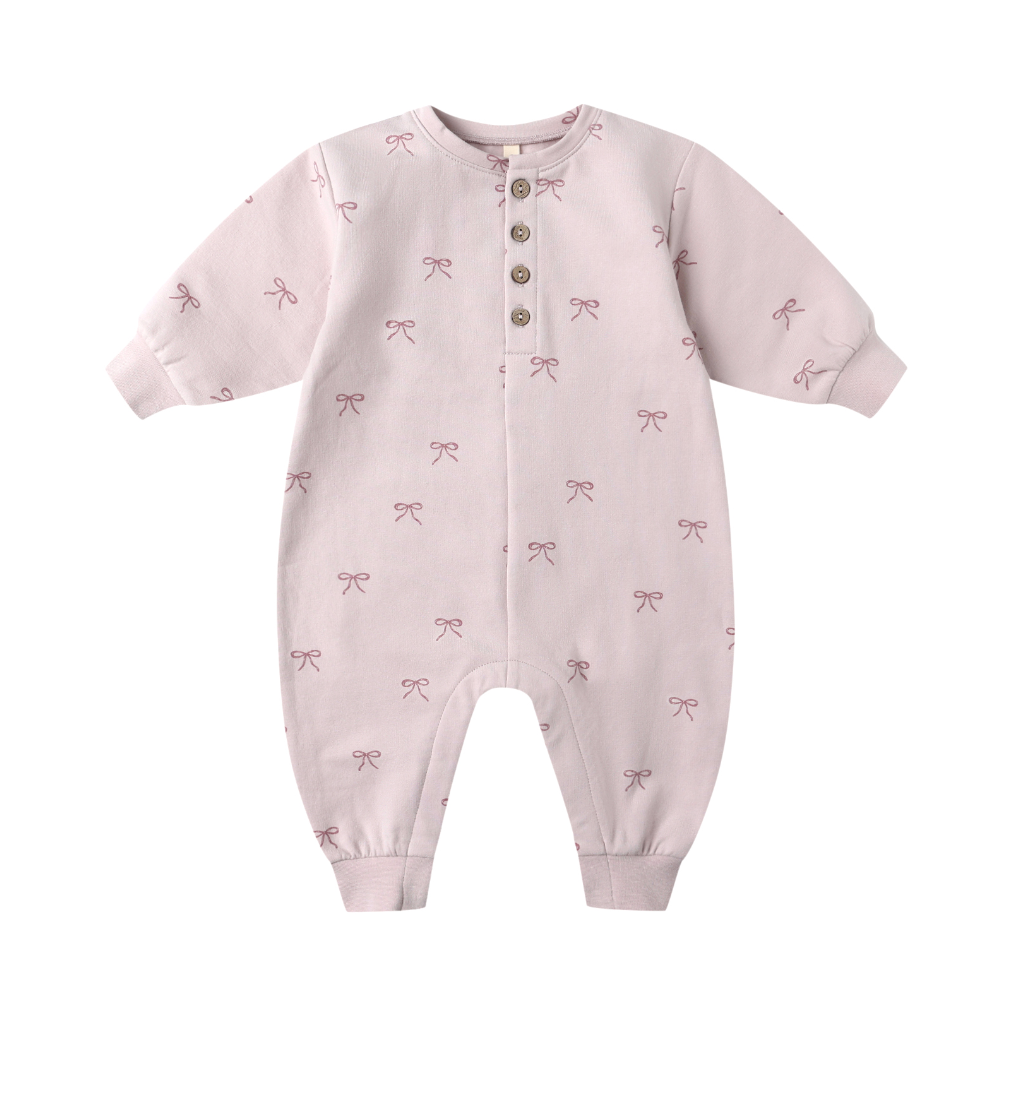 RELAXED FLEECE JUMPSUIT || BOWS