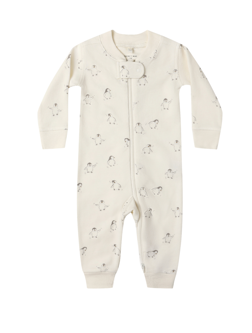 ZIP LONG SLEEVE SLEEPER || PENGUINS