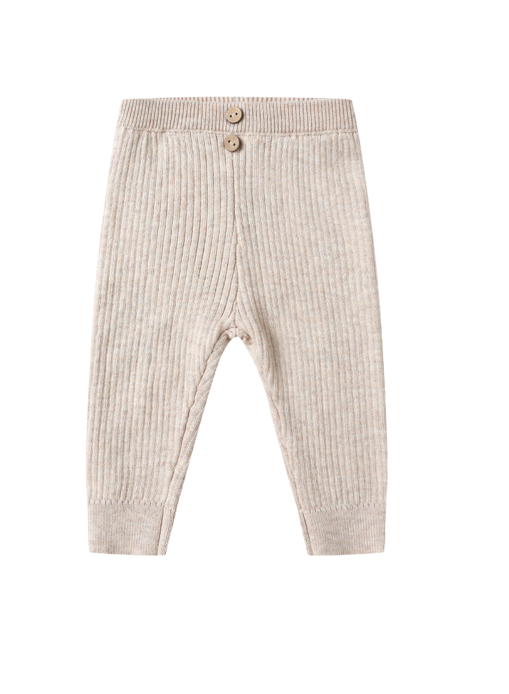 RIB KNIT LEGGING || HEATHERED OATMEAL