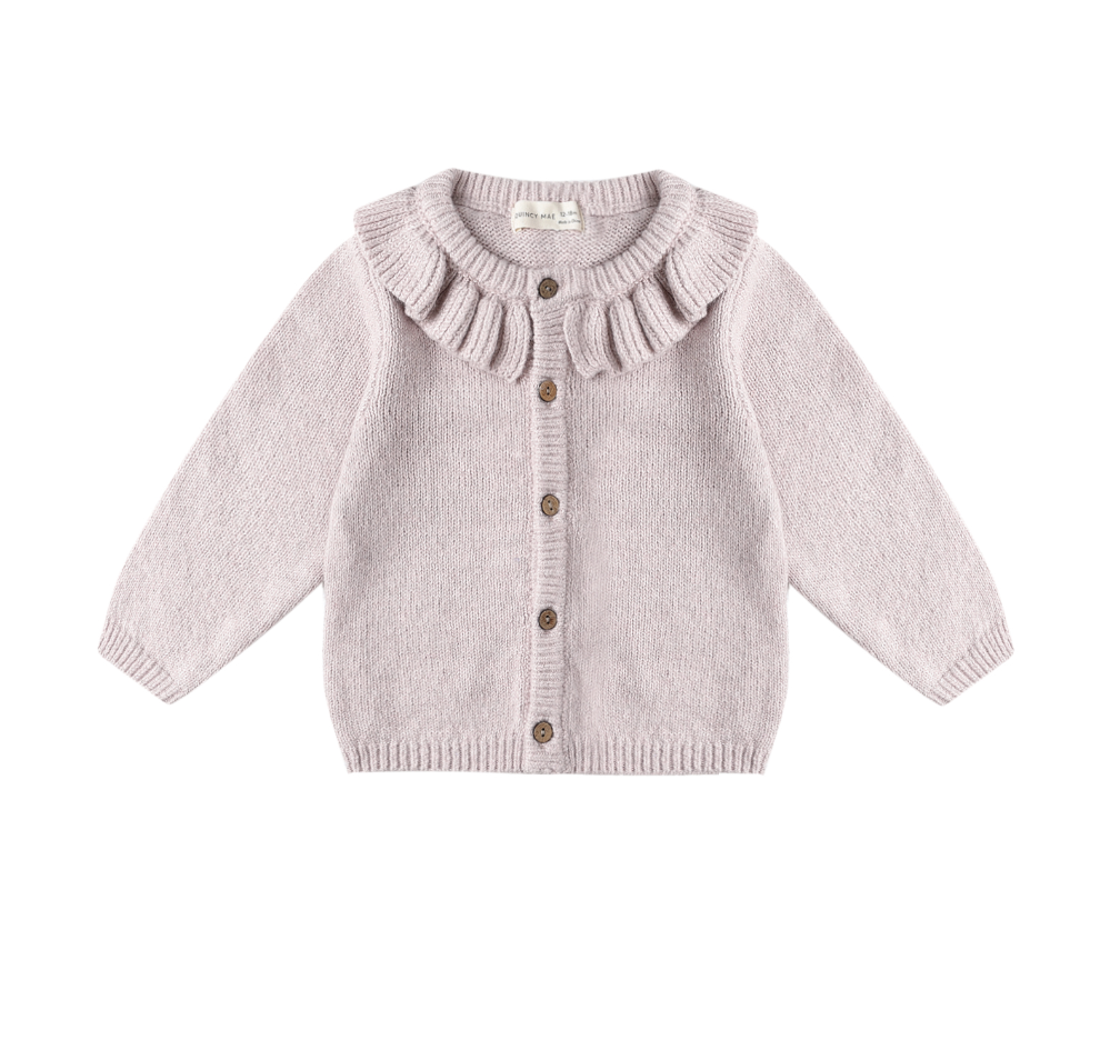 RUFFLE COLLAR CARDIGAN || LILAC