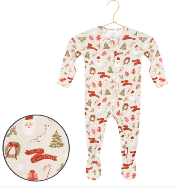 Mistletoe Zipper Footie