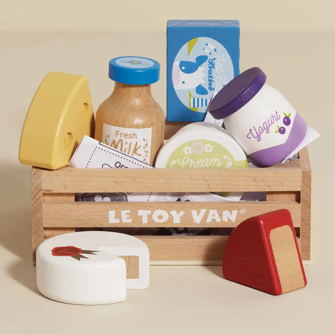 Cheese & Dairy Wooden Market Crate