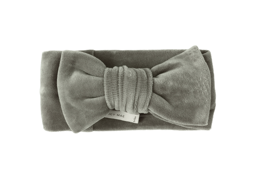 VELOUR BOW HEADBAND || FOREST
