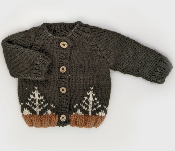 Forest Loden Cardigan Sweater