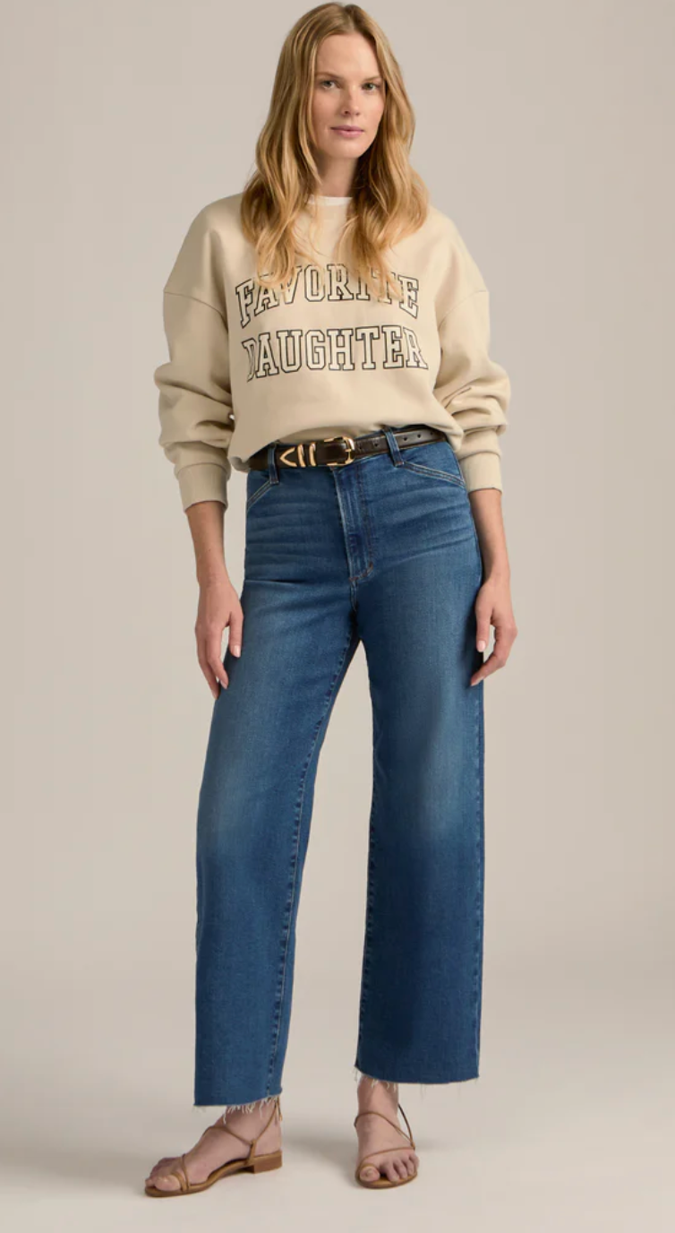 FAVORITE DAUGHTER THE CROPPED COLLEGIATE SWEATSHIRT
