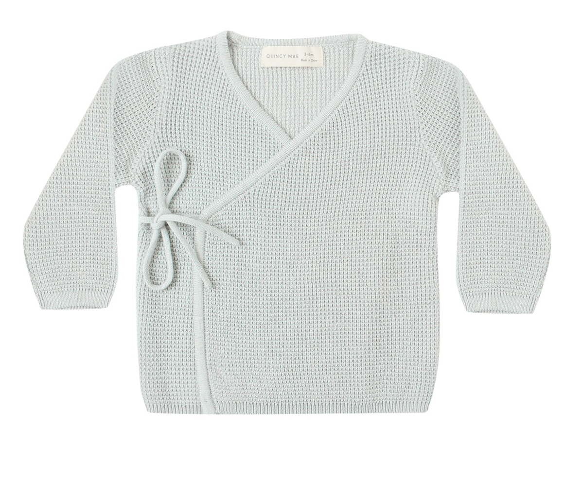 KNIT WRAP TOP ICE BLUE