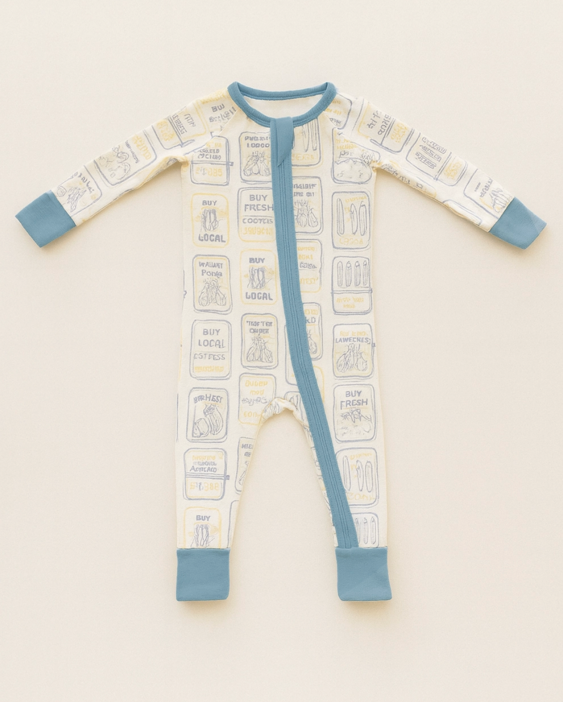 2-way Zipper Sleeper - Sardine Fish - Bamboo