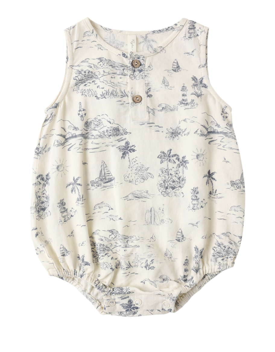 BEAU ROMPER OCEAN TOILE