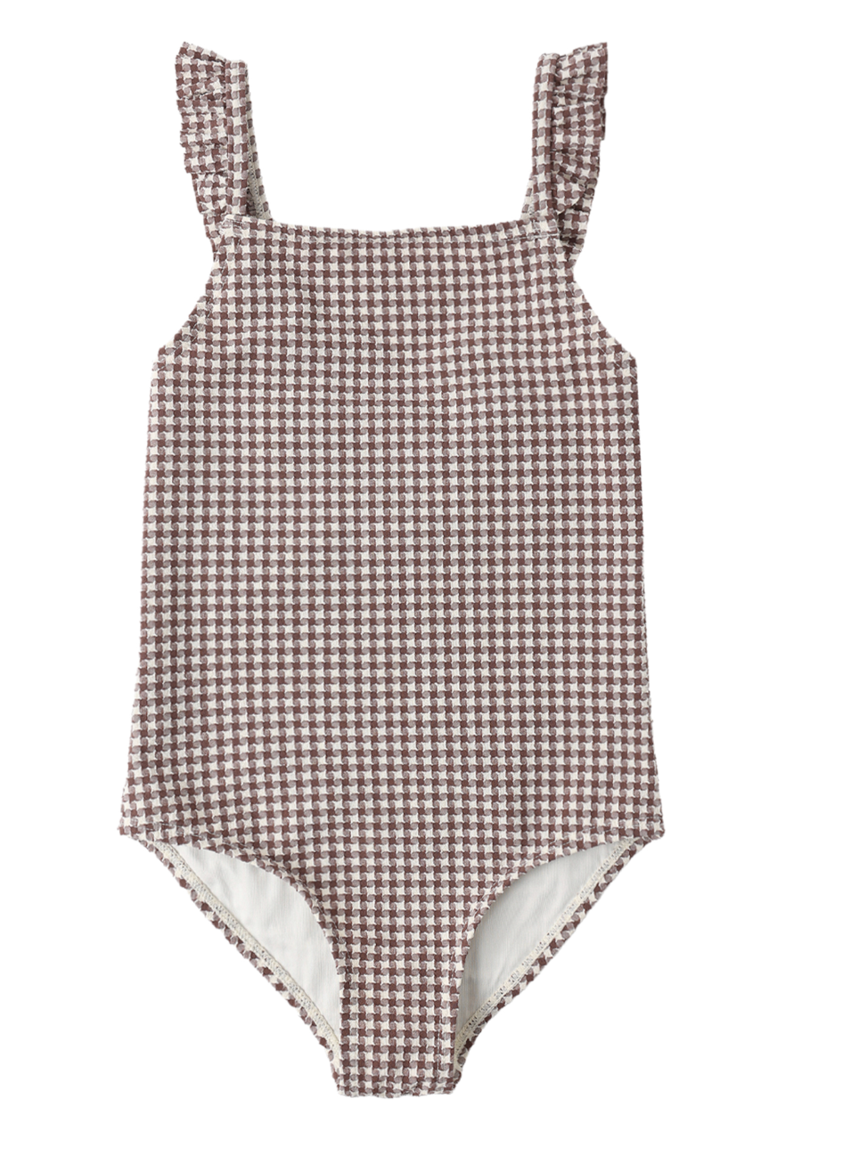 POSITANO ONE-PIECE CHOCOLATE HOUNDSTOOTH
