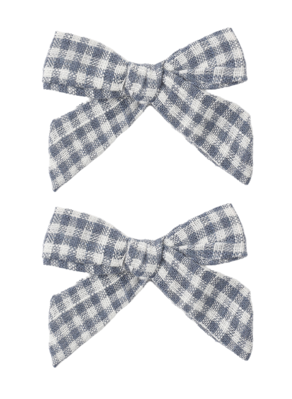 BOWS, SET OF 2 MARINE GINGHAM
